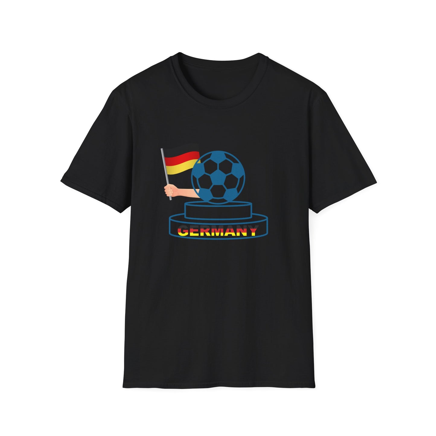 Herzlich Willkommen in Deutschland, Unisex T-Shirt mit Frieden und Liebe für Fußball, Welcome to German Football success, I Love Germany