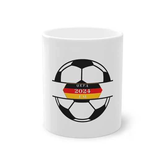 Soccer EM Deutschland 2024 auf Kaffeetassen bedruckt - Farbe: weiß, Standardtasse, groß 11 Unzen