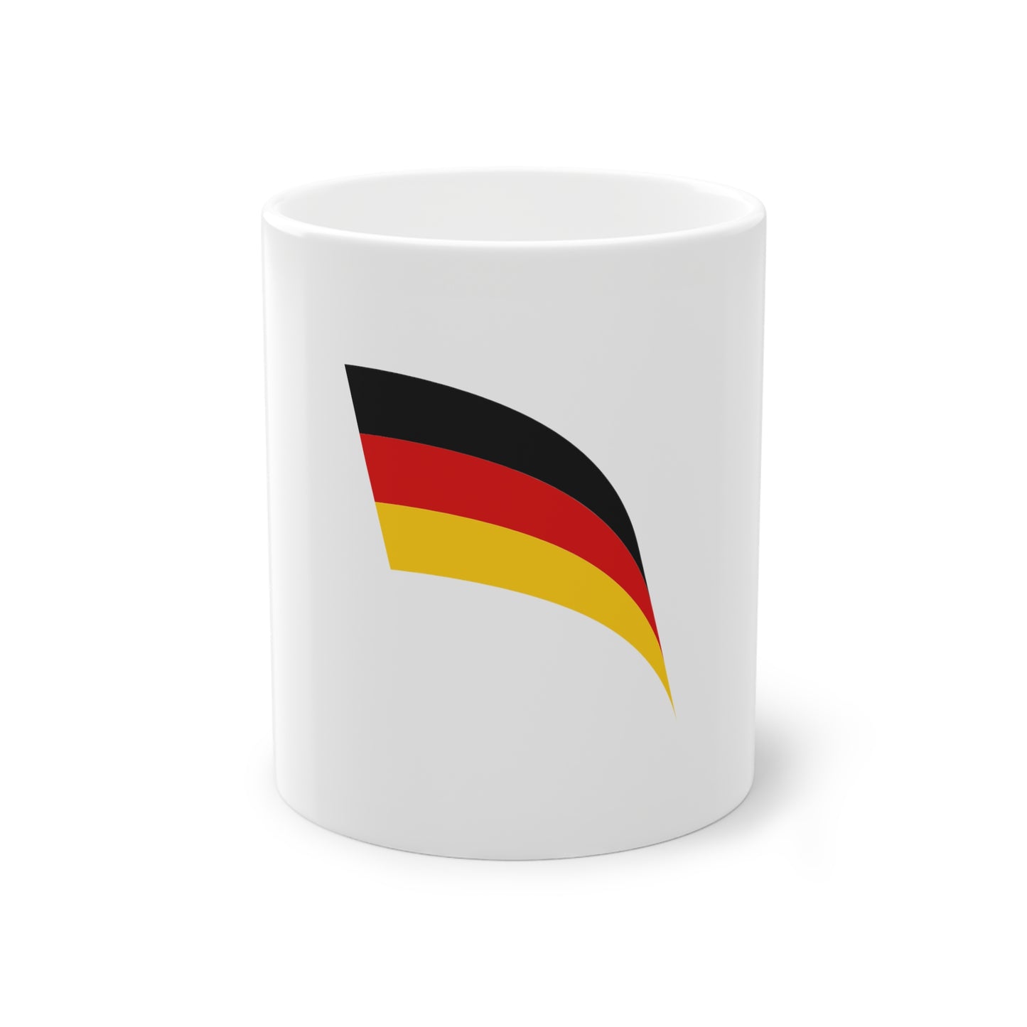 Stylisch deutsche Flagge - auf Kaffeetasse, Teetasse bedruckt - Farbe: weiß, Standardtasse, groß 11 Unzen