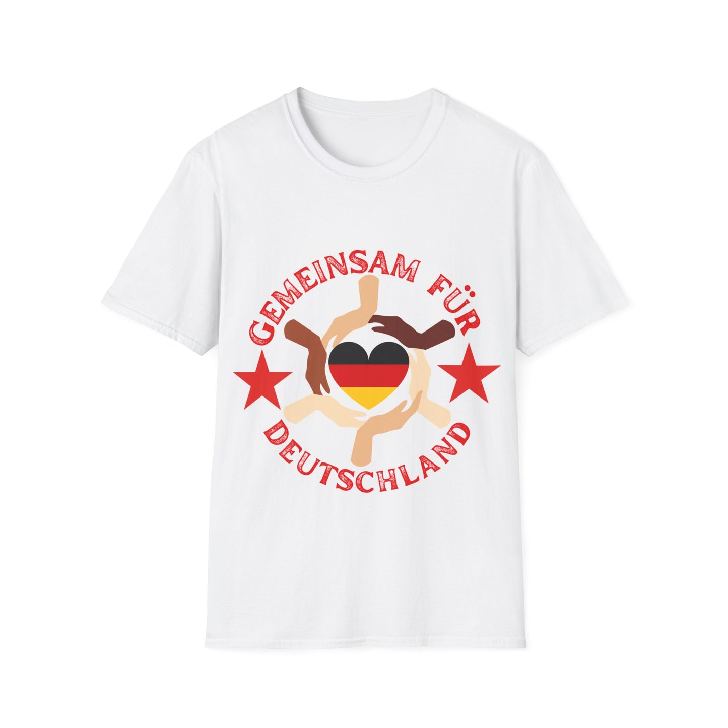 Gemeinsam für Deutschland Unisex T-Shirt, Frieden und Liebe, Liebevolle Gastfreundschaft, Welcome to Germany, I Love Germany, Umwelt Deutschland