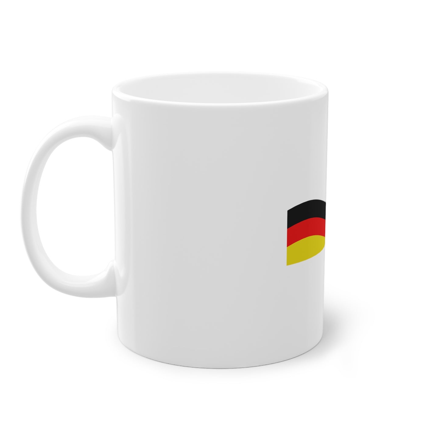 Einfach Deutschland mit Wellen - auf Kaffeetassen bedruckt - Farbe: weiß, Standardtasse, groß 11 Unzen