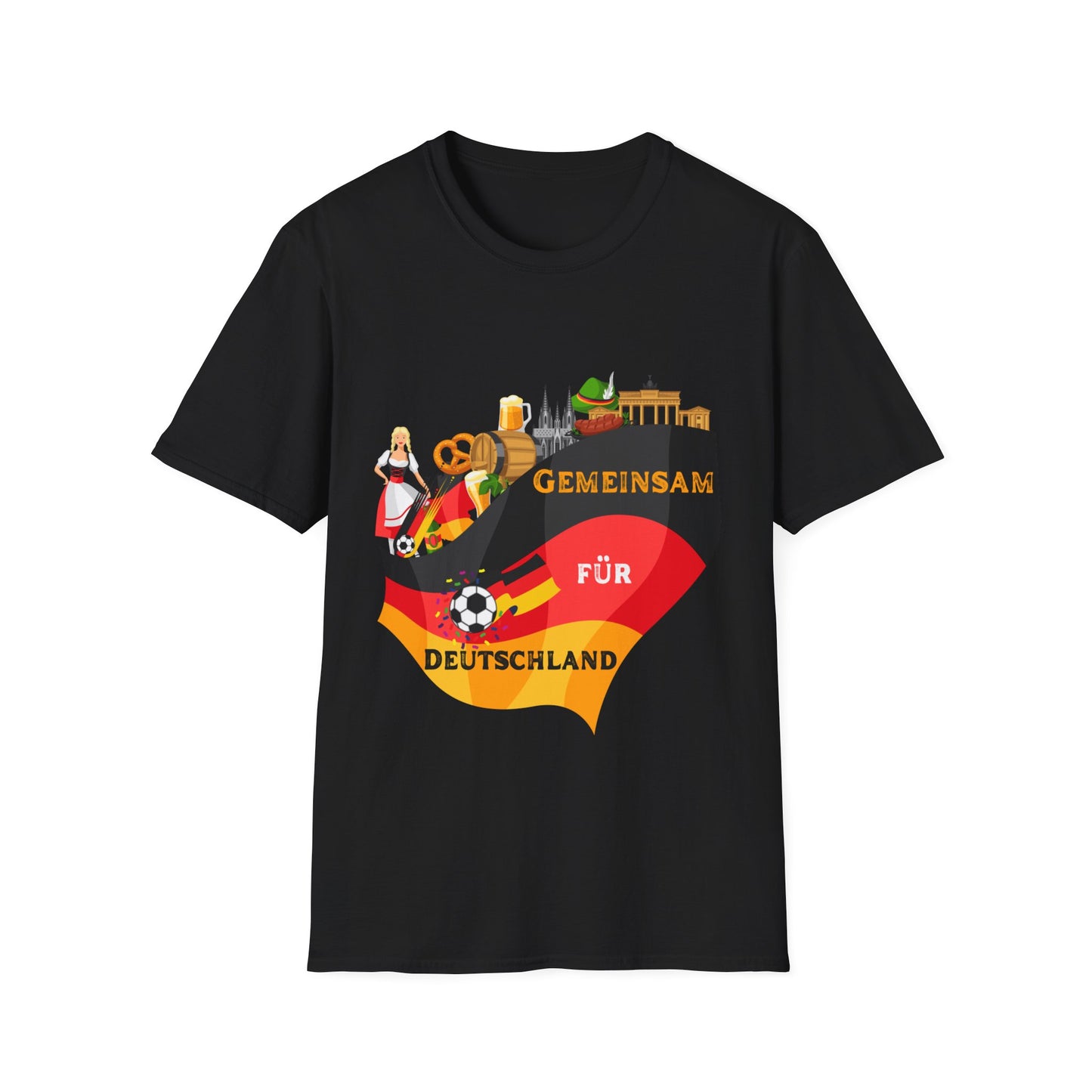 Gemeinsam für Deutschland, beste Qualität des Unisex Fanmotivtrikots, EM 2024 T-Shirt