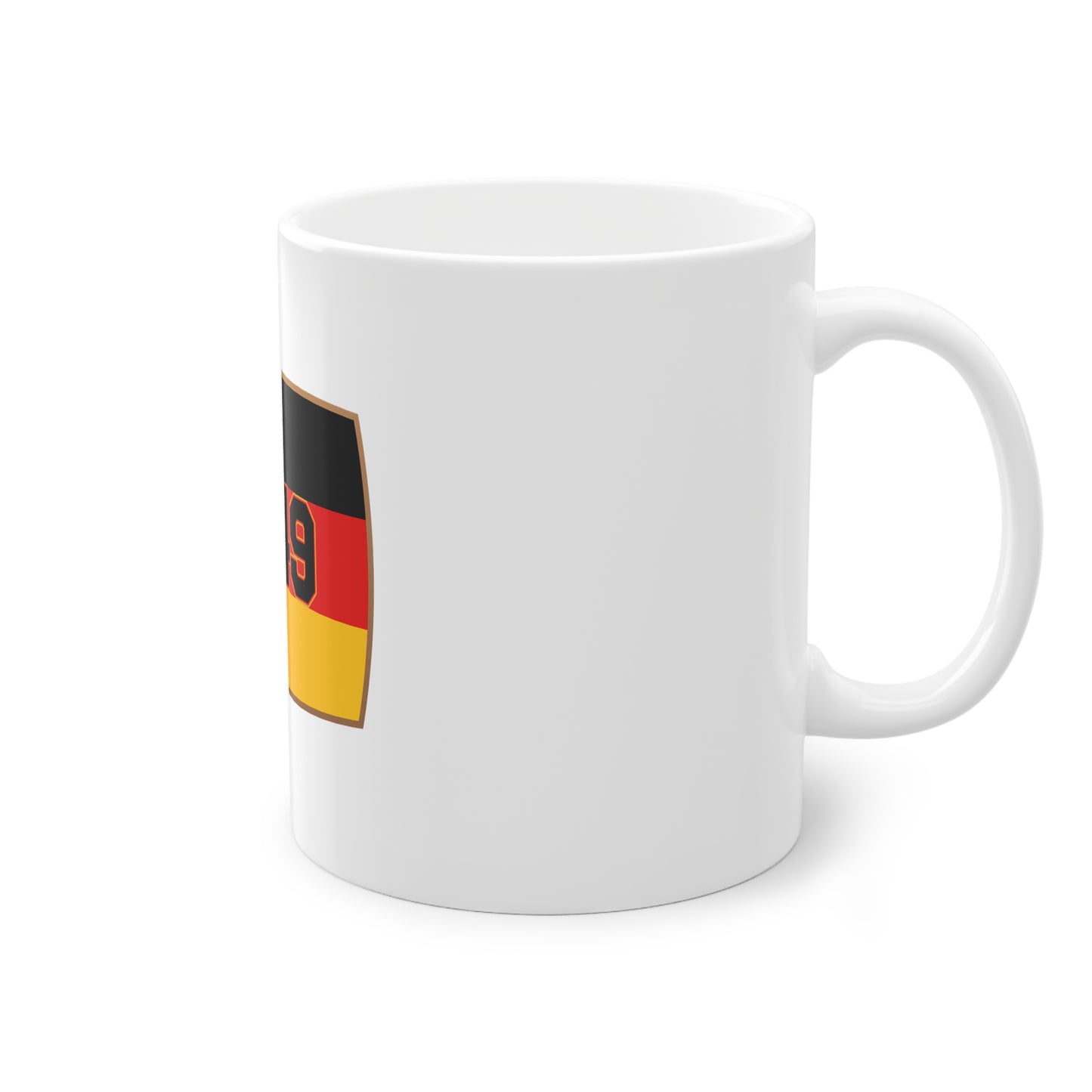 +49 - Internationale Nummer Deutschlands - auf Kaffeetasse, Teetasse bedruckt - Farbe: weiß, Standardtasse, groß 11 Unzen