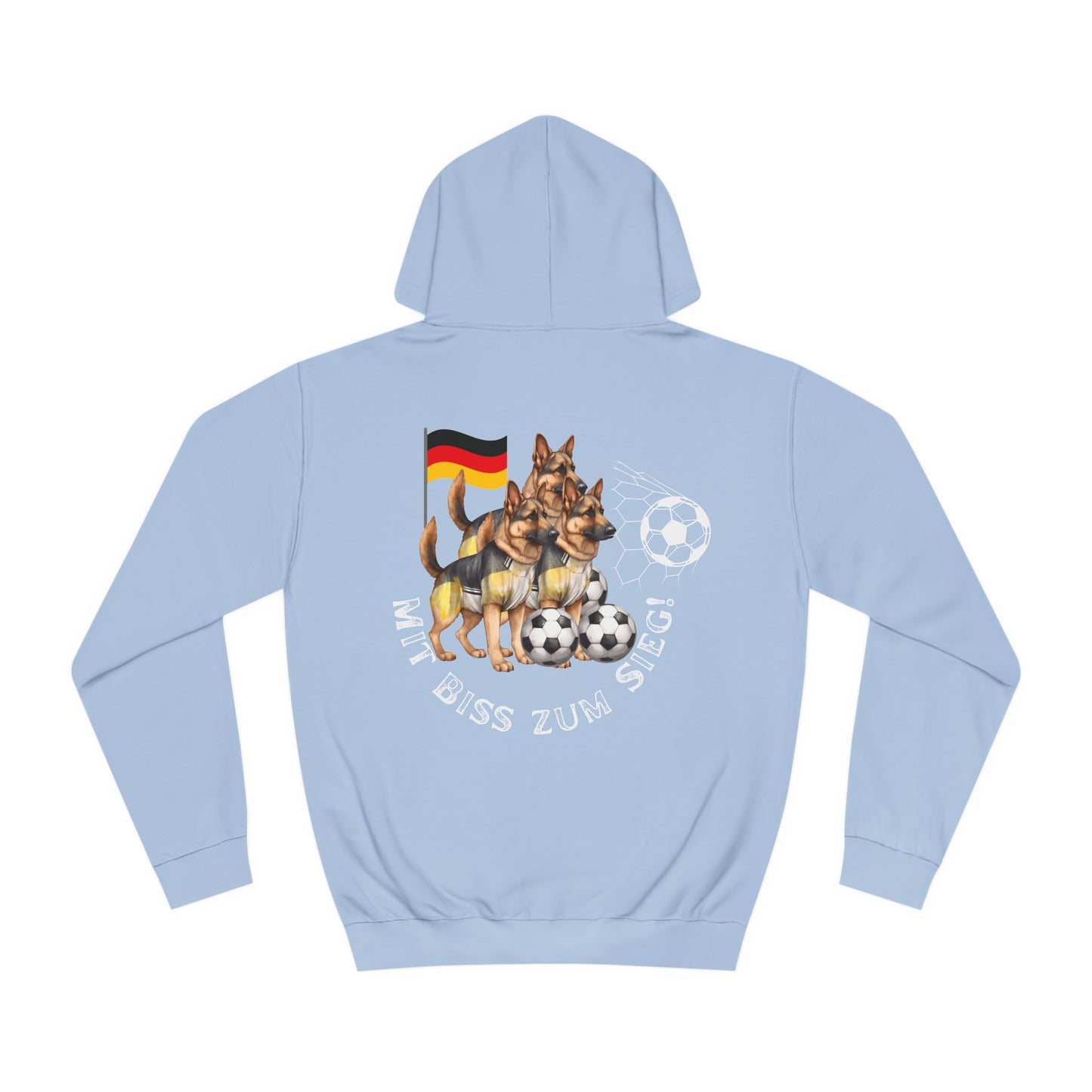 Mit den deutschen Hunden als Fan, schaffen wir das! bedruckt auf Unisex Hoodies -  Beideseitig gedruckt