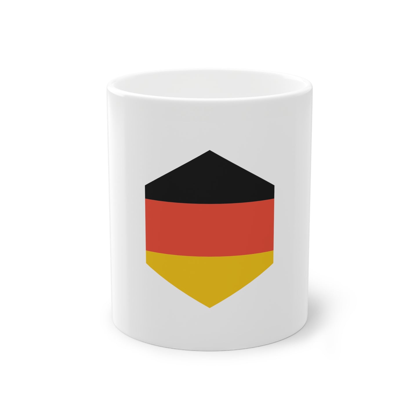 Deutsche Flagge Top Qualität - auf Kaffeetasse, Teetasse bedruckt - Farbe: weiß, Standardtasse, groß 11 Unzen