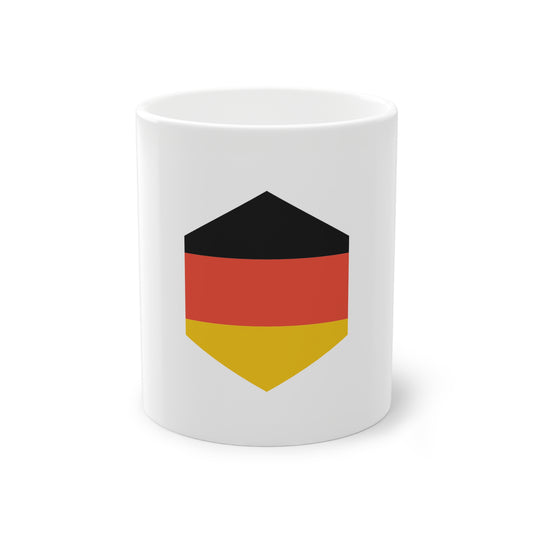 Deutsche Flagge Top Qualität - auf Kaffeetasse, Teetasse bedruckt - Farbe: weiß, Standardtasse, groß 11 Unzen