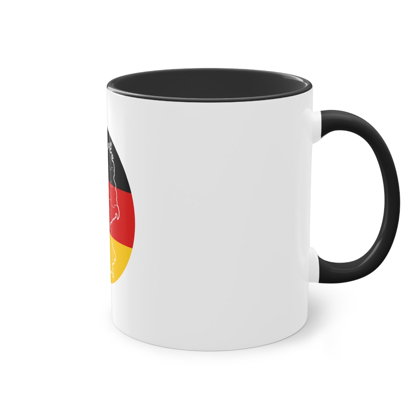 Kaffeetassen mit deutschen Landmarks – Ideal für das Heimatland, weißer Außenbereich mit mehrfarbigem Innenbereich und Henkel, große; 11 Unzen