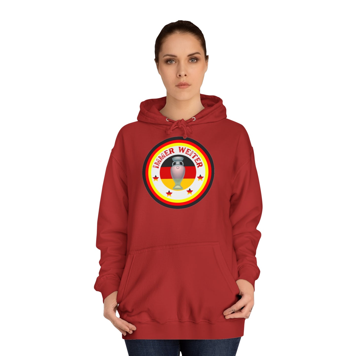 Einfach für Deutschland stehen -   Immer witer - Hochwertige Unisex-Kapuzenpullover - Beidseitig