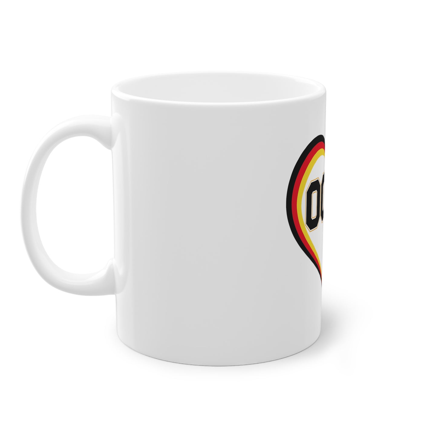 Liebe für 0049 - Internationale Nummer Deutschlands - auf Kaffeetasse, Teetasse bedruckt - Farbe: weiß, Standardtasse, groß 11 Unzen