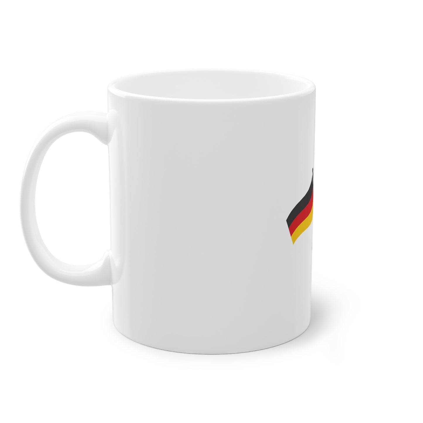 Flagge Deutschlands auf Kaffeetassen bedruckt - Farbe: weiß, Standardtasse, groß 11 Unzen