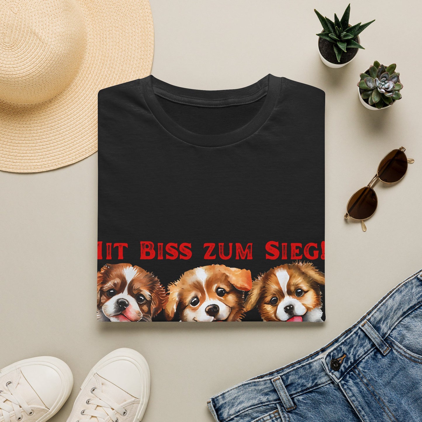 Deutsche Hunde für die Nationalmannschaft, Fußballfan Unisex T-Shirts tragen mit bis zum Sieg