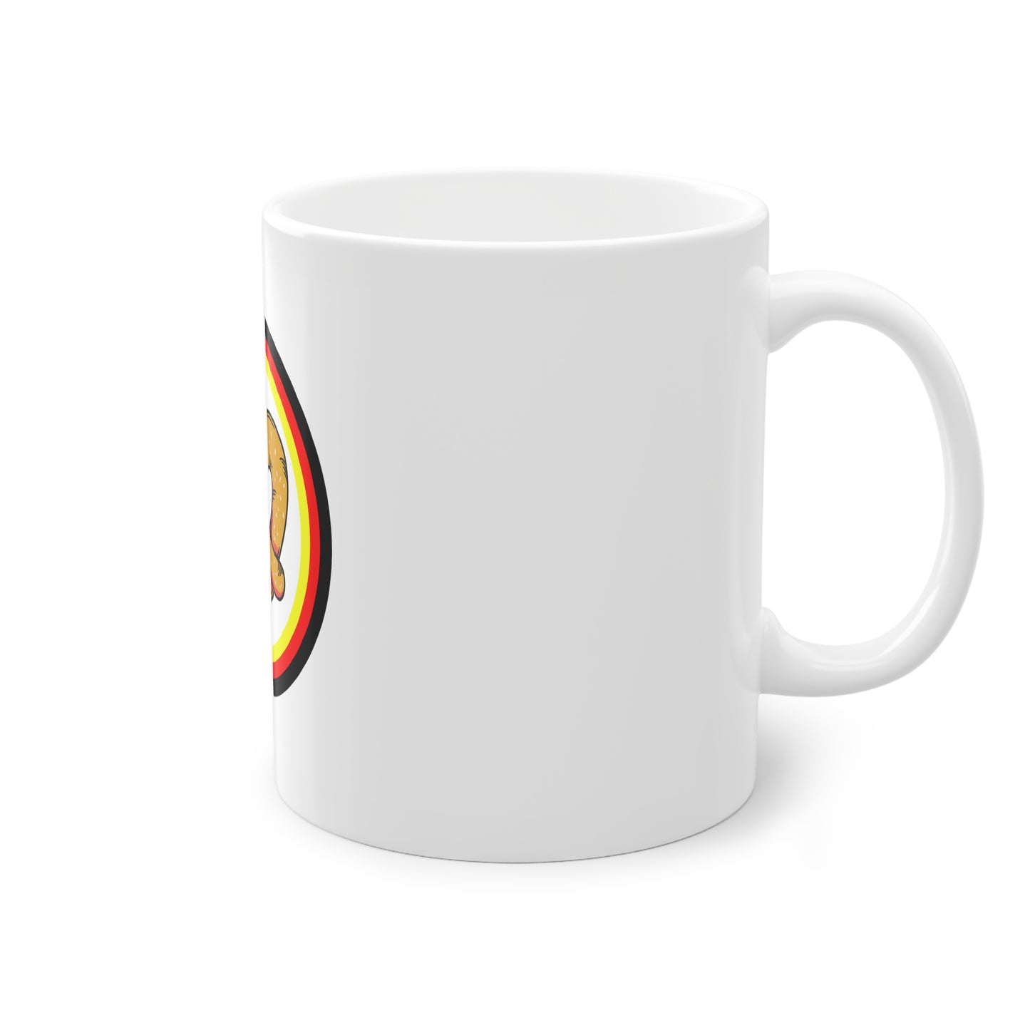 Brezel auf Kaffeetassen bedruckt - Farbe: weiß, Standardtasse, groß 11 Unzen