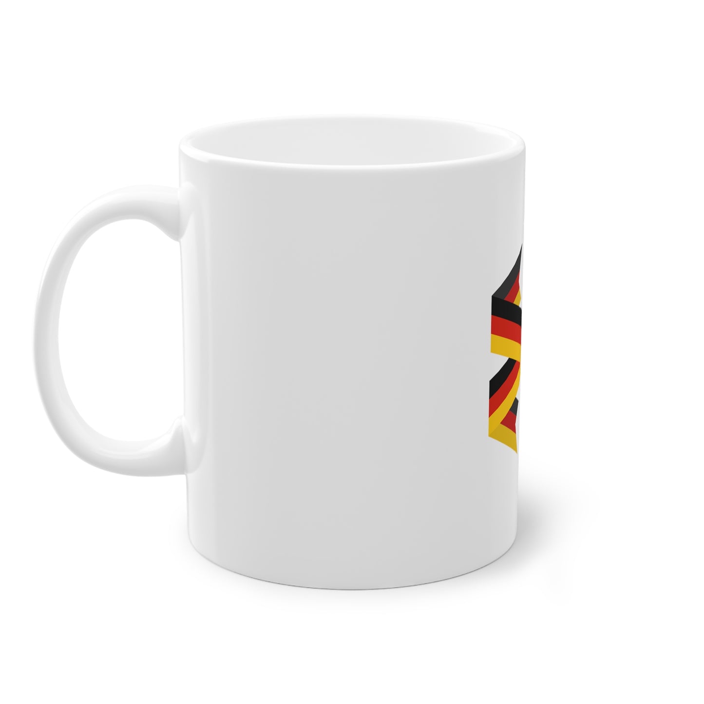 Willkommen in Deutschland - Flagge Deutschlands auf Kaffeetassen bedruckt - Farbe: weiß, Standardtasse, groß 11 Unzen