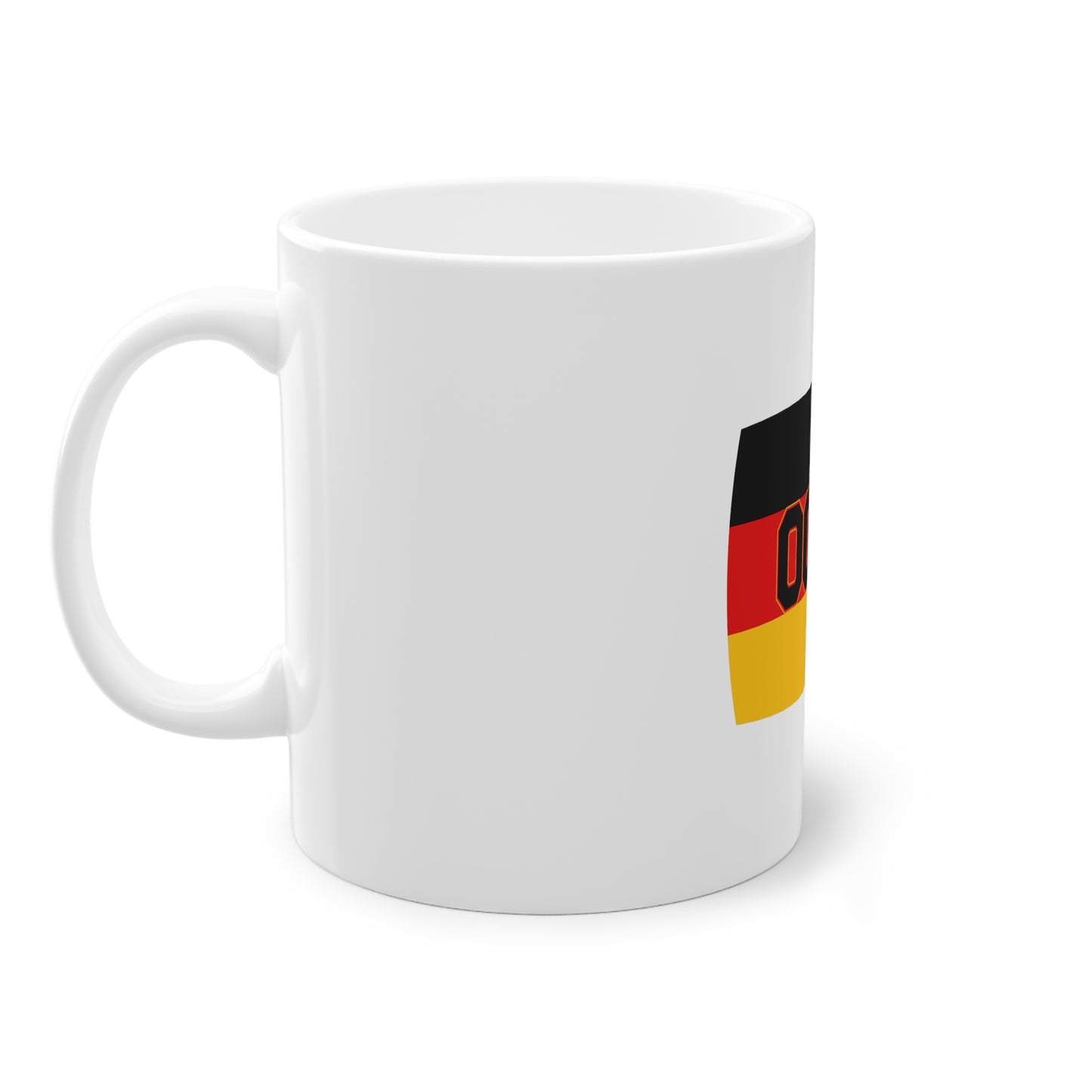 0049 - Internationale Nummer Deutschlands - auf Kaffeetasse, Teetasse bedruckt - Farbe: weiß, Standardtasse, groß 11 Unzen