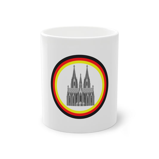 Kölner Dom auf Kaffeetasse, Teetasse für jeden Tag, Farbe: weiß, Standardtasse, groß 11 Unzen, bedruckt