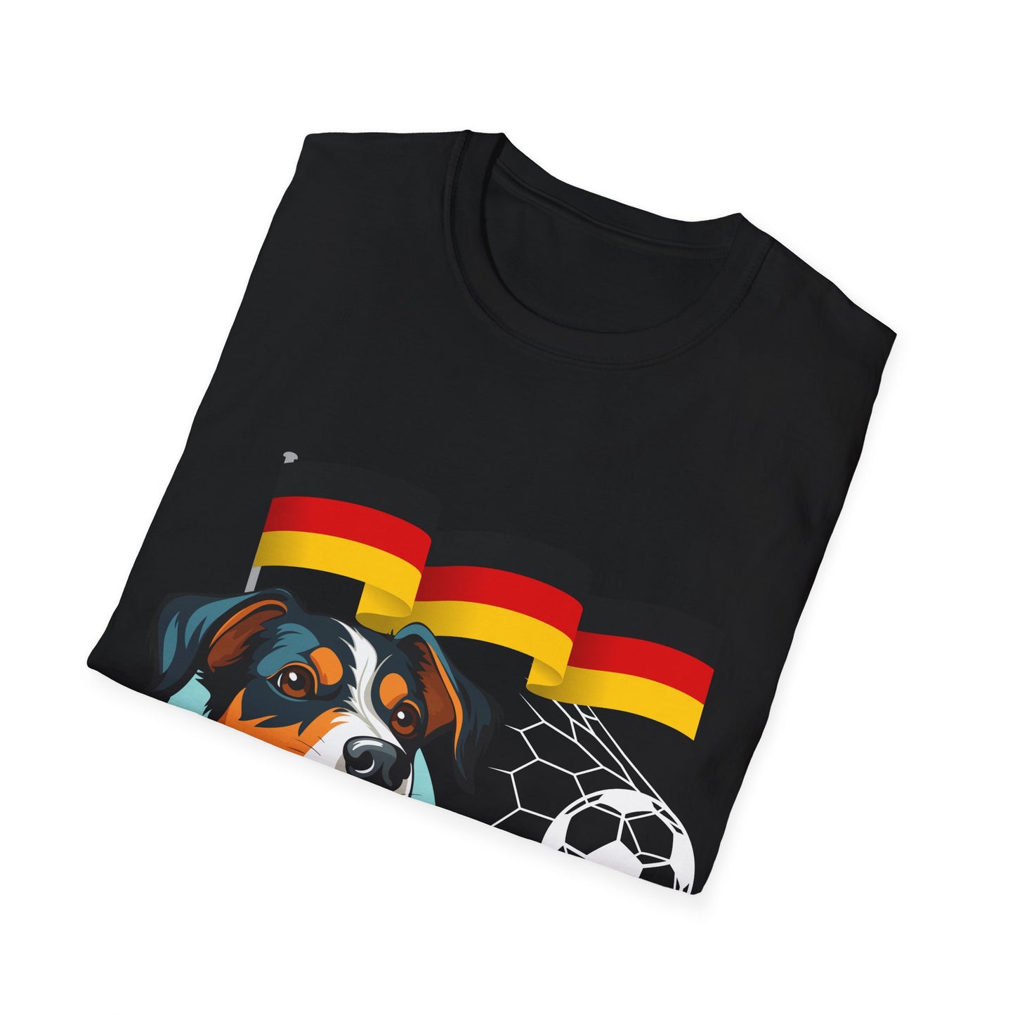 Deutsche Hunde für die Nationalmannschaft - Fußballfan Unisex T-Shirts mit Flaggen und Toren