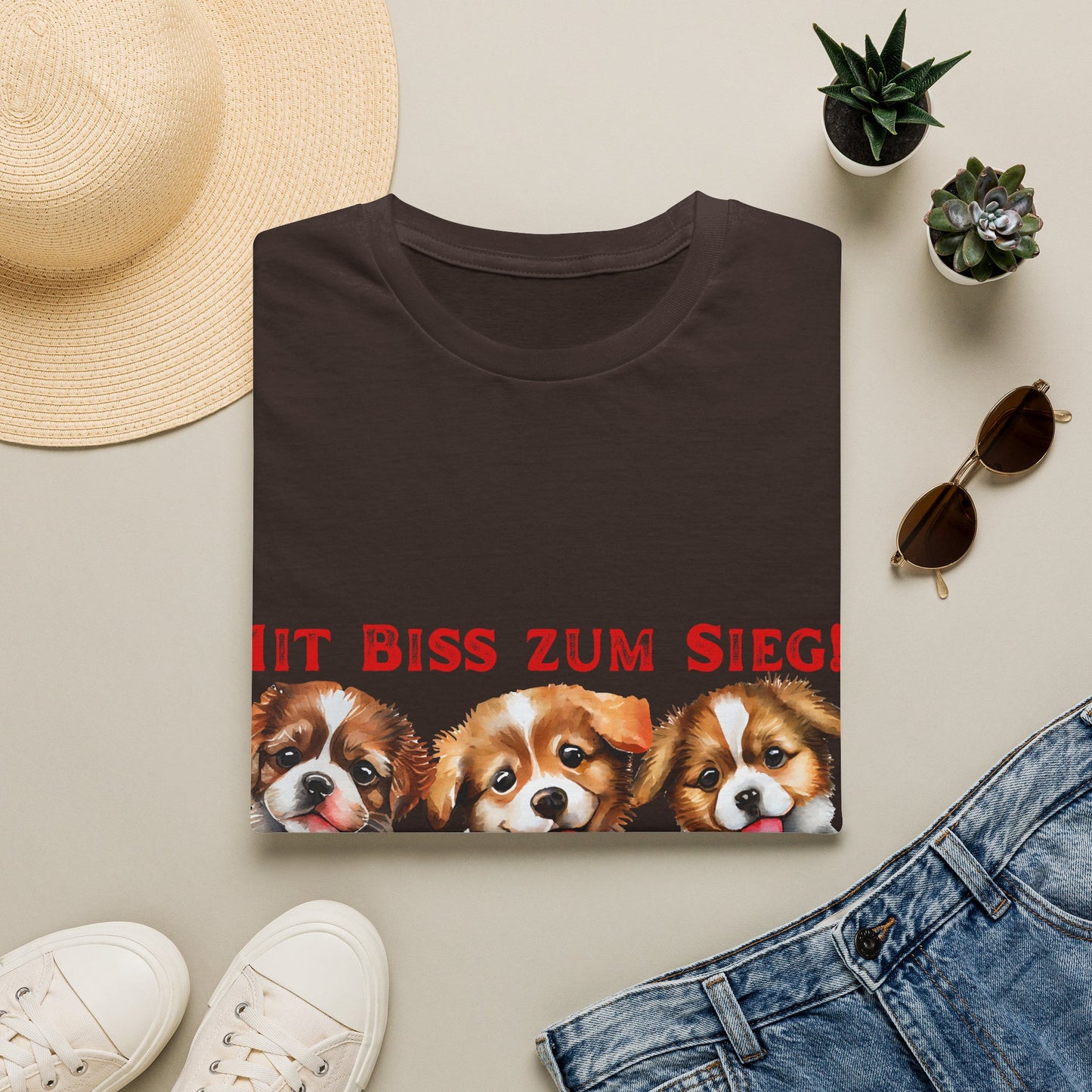 Deutsche Hunde für die Nationalmannschaft, Fußballfan Unisex T-Shirts tragen mit bis zum Sieg
