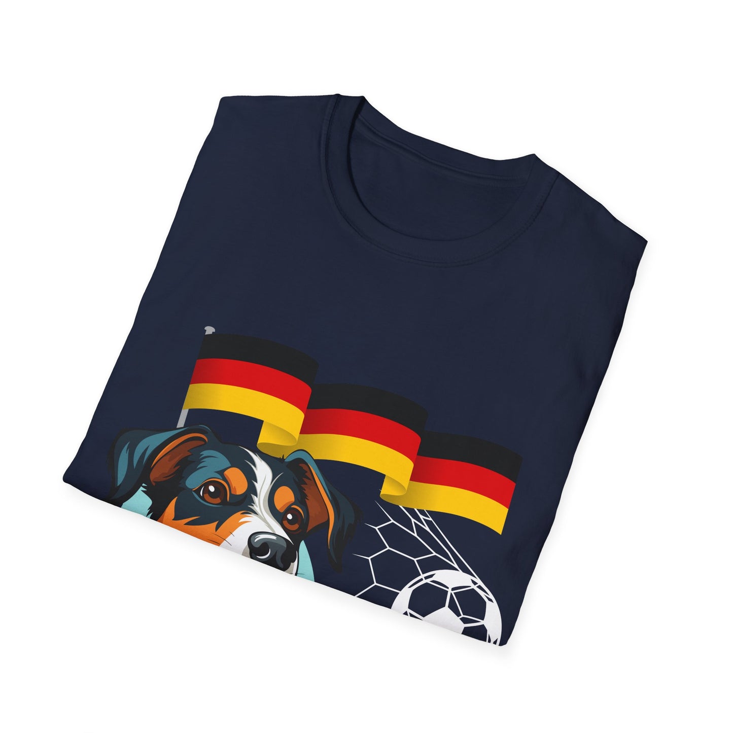 Deutsche Hunde für die Nationalmannschaft - Fußballfan Unisex T-Shirts mit Flaggen und Toren