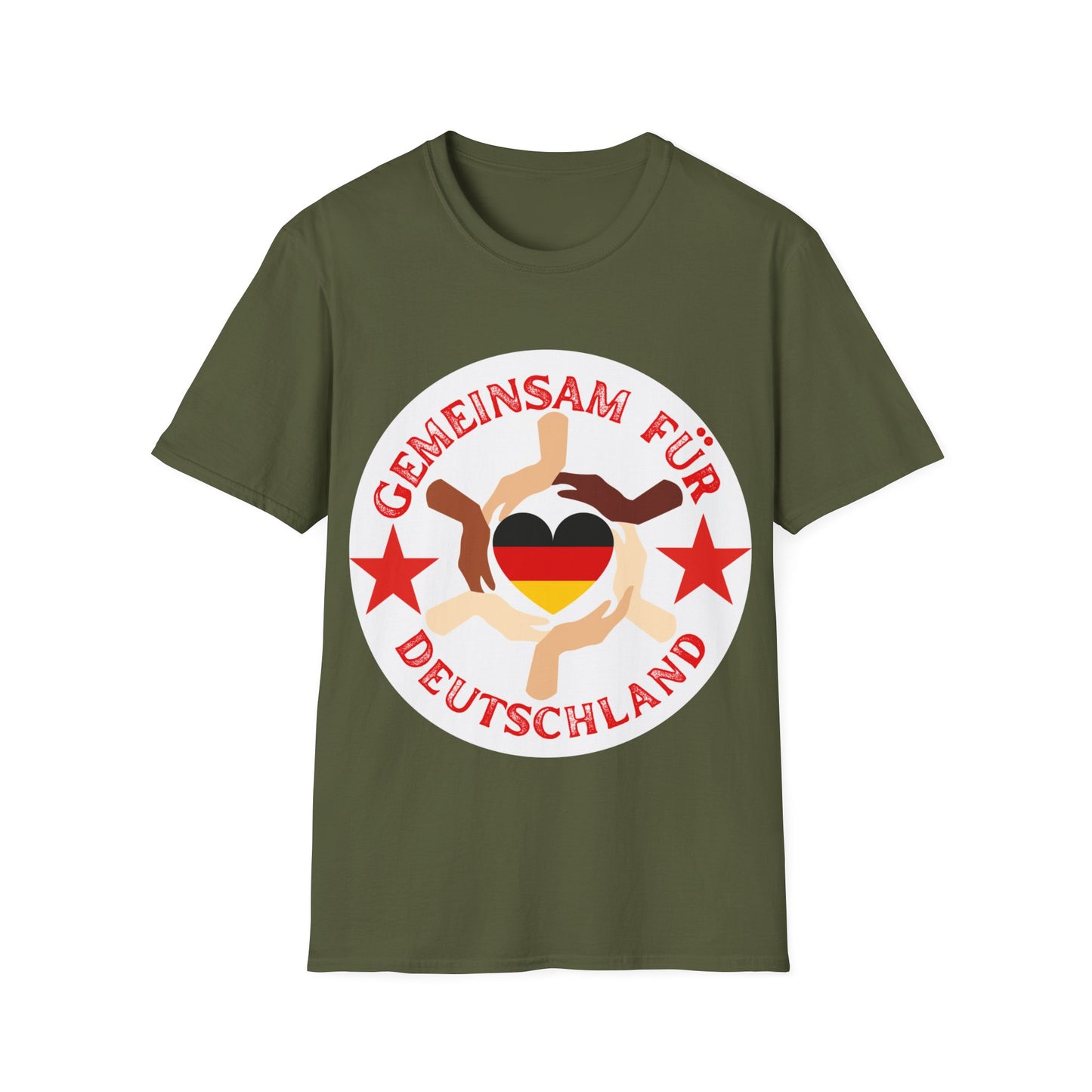 Gemeinsam für Deutschland Unisex T-Shirt, Frieden und Liebe, Liebevolle Gastfreundschaft, Welcome to Germany, I Love Germany, Umwelt Deutschland