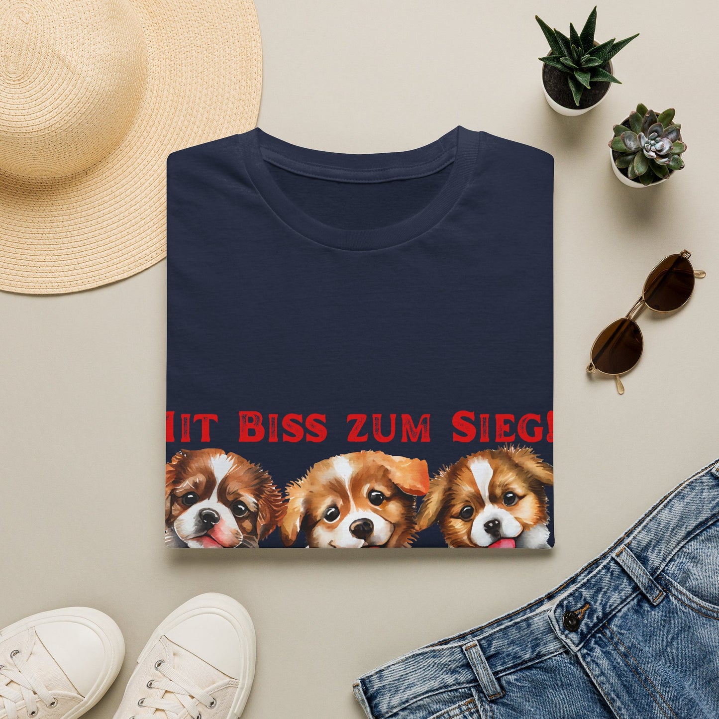 Deutsche Hunde für die Nationalmannschaft, Fußballfan Unisex T-Shirts tragen mit bis zum Sieg