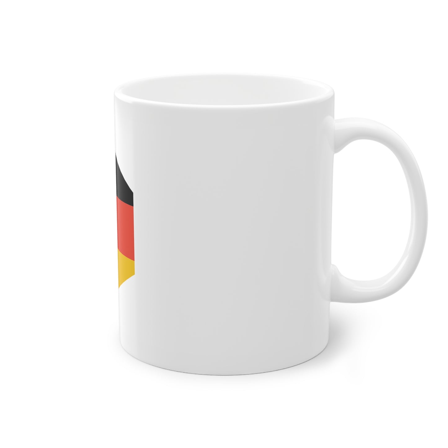 Deutsche Flagge Top Qualität - auf Kaffeetasse, Teetasse bedruckt - Farbe: weiß, Standardtasse, groß 11 Unzen