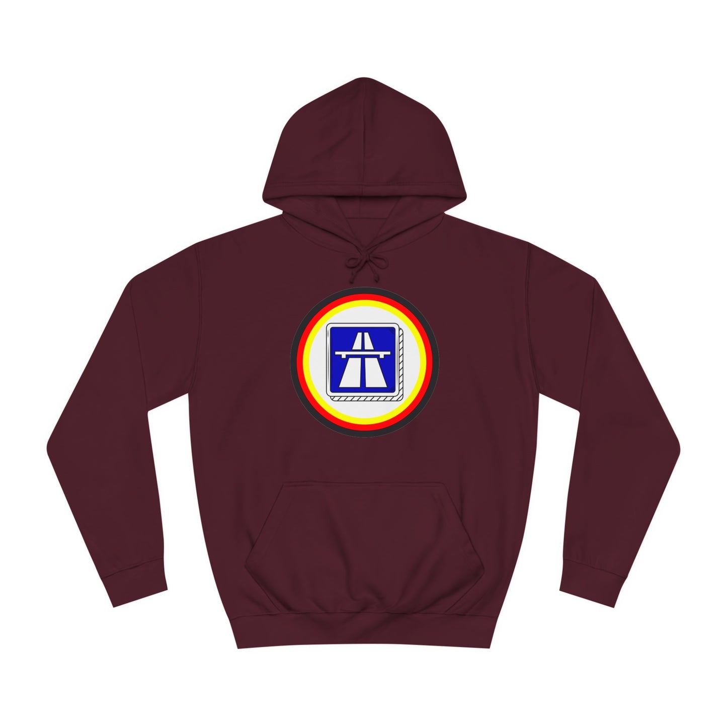 Copy of Autobahnschild auf Hoodies. Fahren Sie sicher.