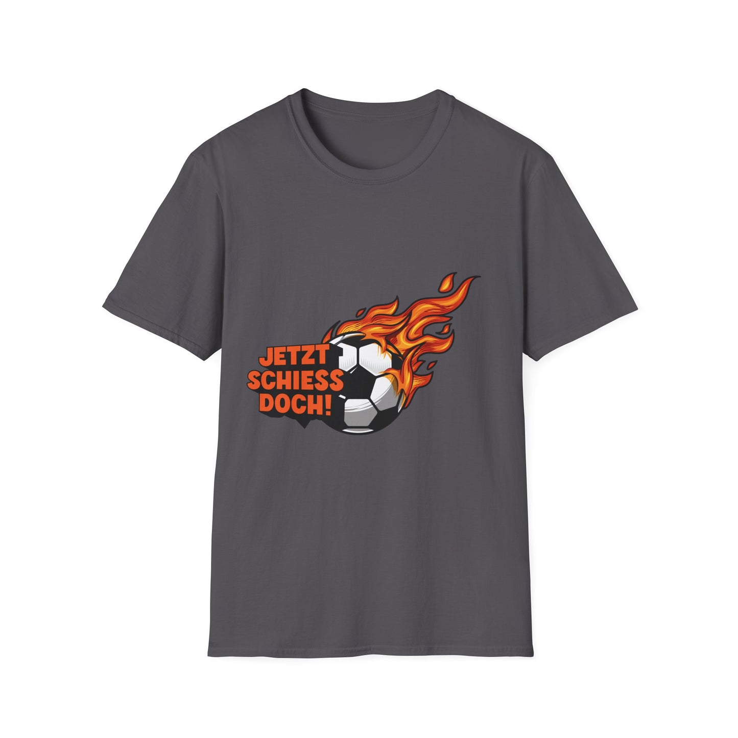 Fußballfan loud schreien - Jetzt schiess doch! mit feuer auf Unisex T-Shirts