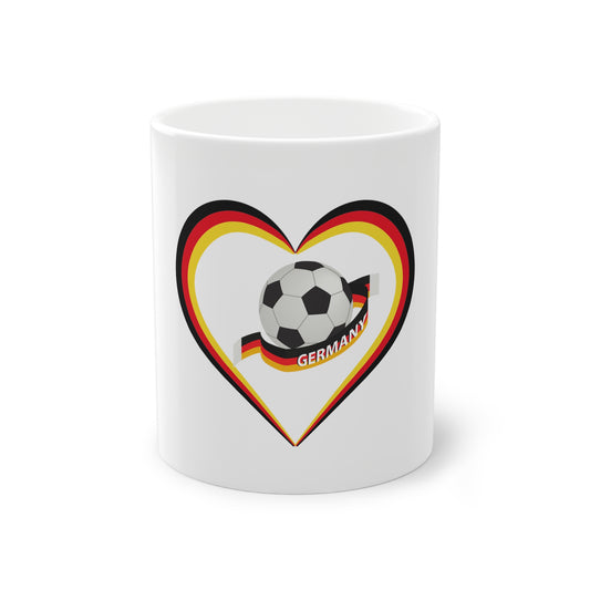 Fußball Liebe für Deutschland - auf Kaffeetassen bedruckt - Farbe: weiß, Standardtasse, groß 11 Unzen