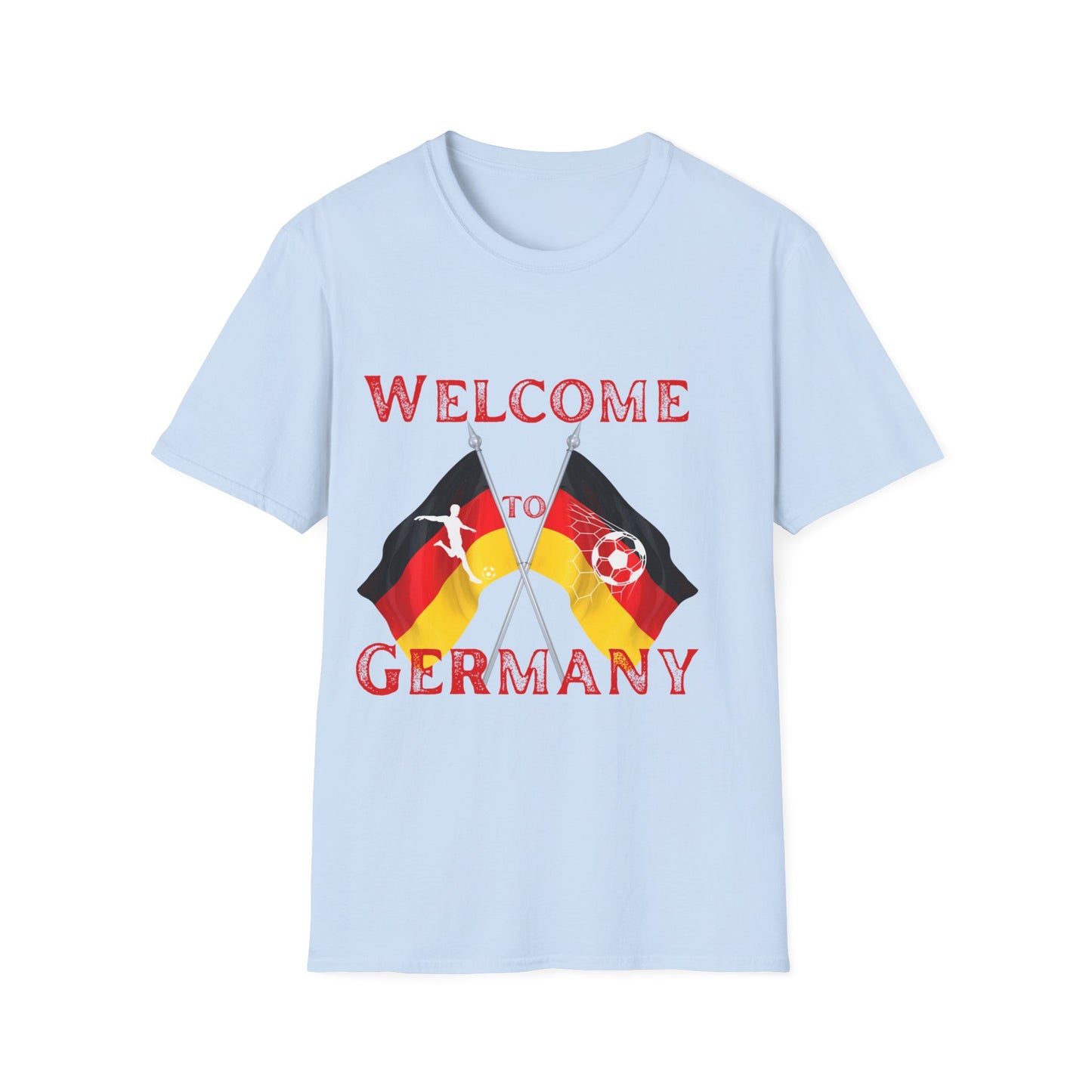 Welcome to Germany, Deutsche Nationalmannschaft, Fußballfan Unisex T-Shirts mit deutschen Flaggen