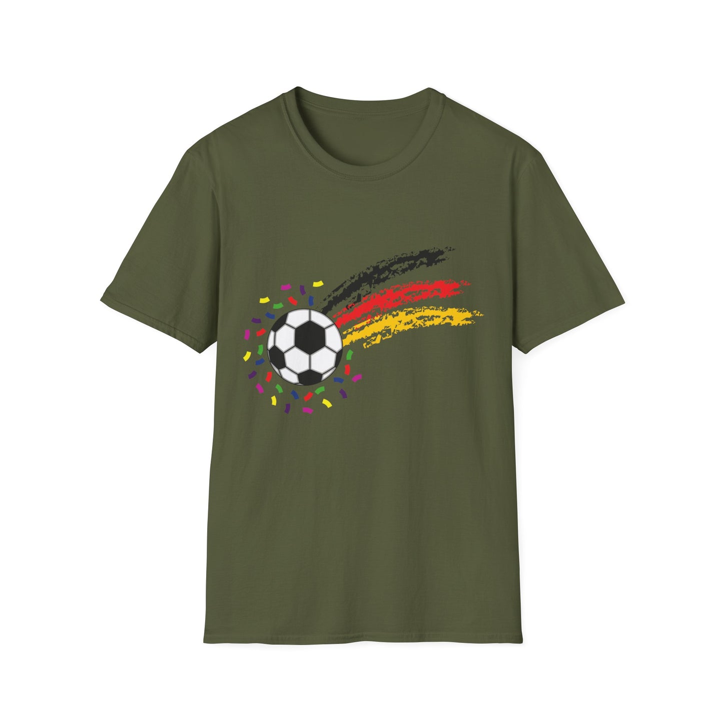 Fußball EM - UEFA 2024, Deutsche Flagge im Fußballfan T-Shirts, Nationalmannschaft Fanmotivtrikot, schöne Fan Unisex T-Shirt, German Soccer