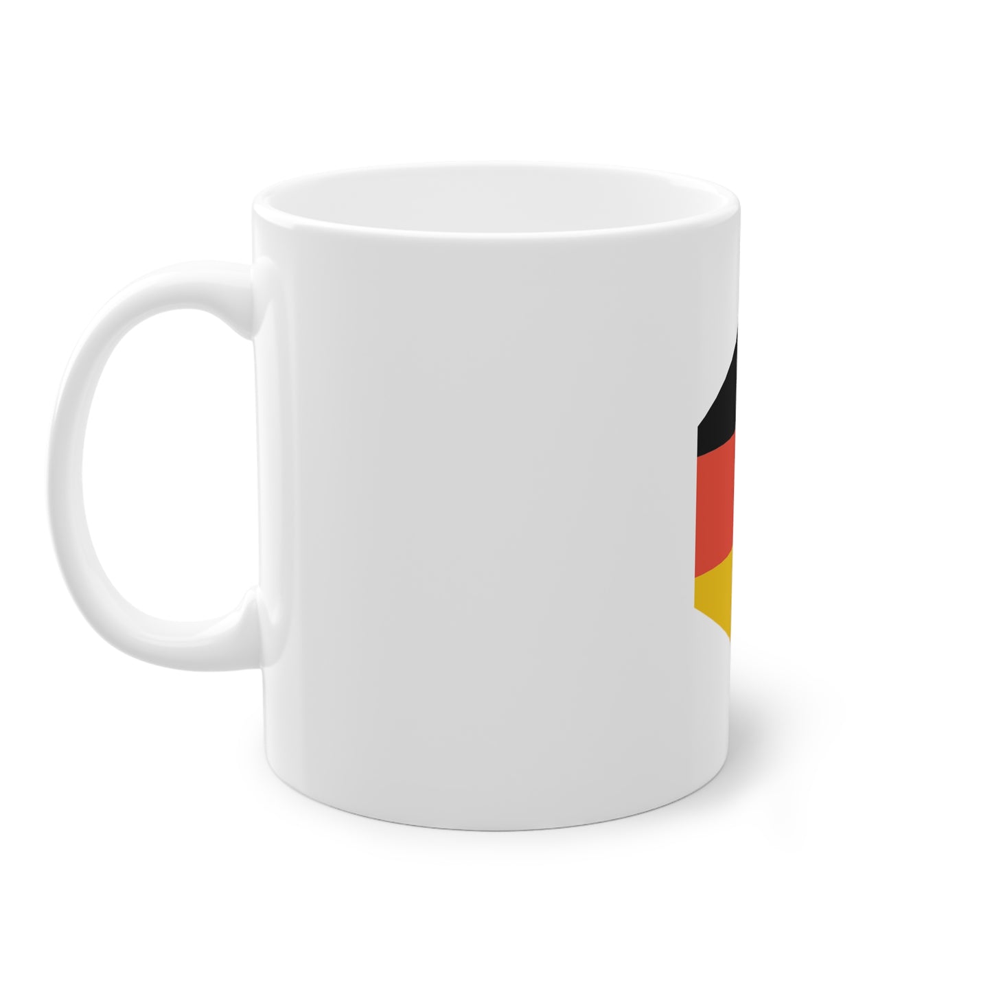 Deutsche Flagge Top Qualität - auf Kaffeetasse, Teetasse bedruckt - Farbe: weiß, Standardtasse, groß 11 Unzen