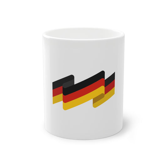 Top Qualität ZiigZag deutsche Flagge Design - auf Kaffeetasse, Teetasse bedruckt - Farbe: weiß, Standardtasse, groß 11 Unzen