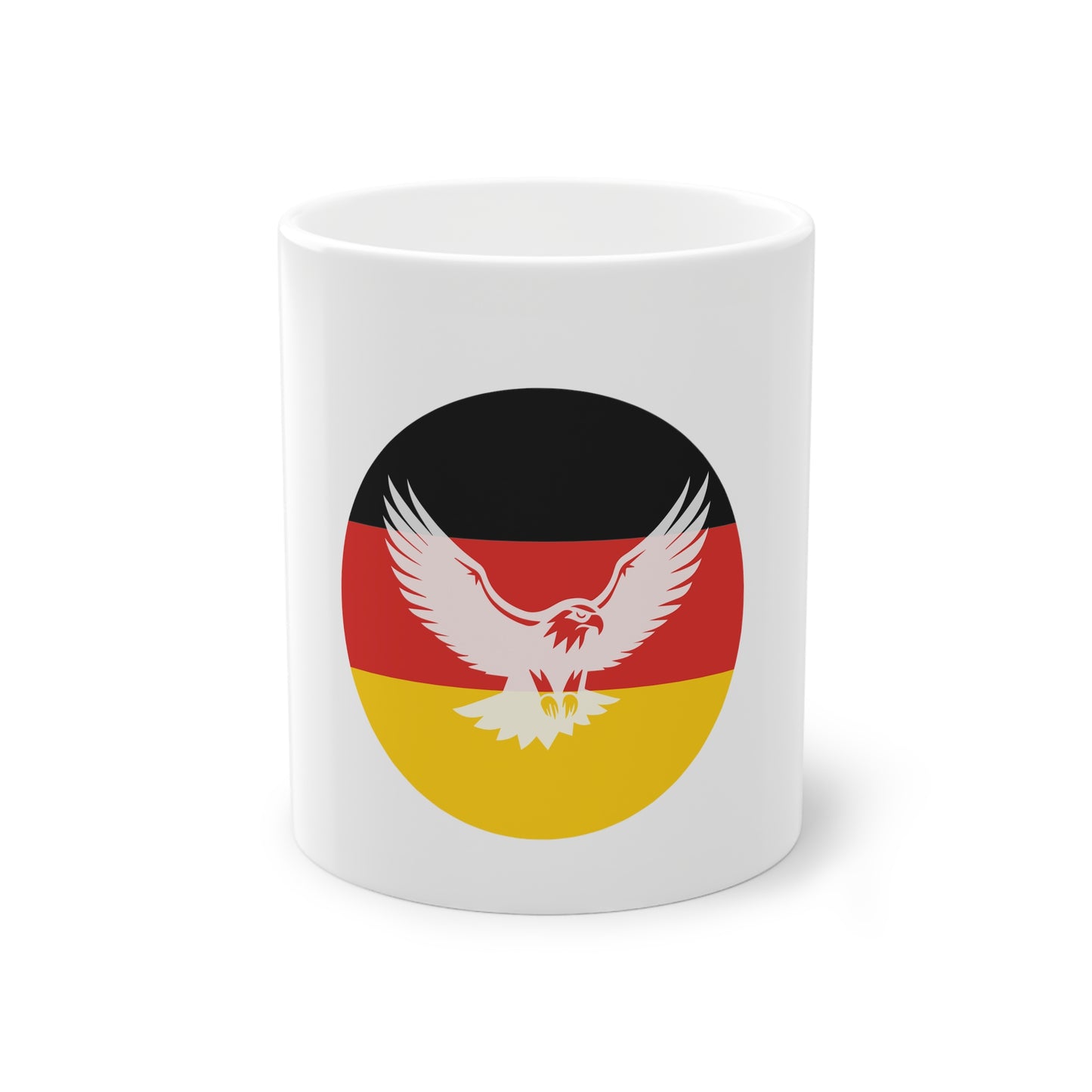 Deutscher fliegende Adler, ein Symbol für Frieden, Liebe und Einheit - auf Kaffeetassen bedruckt - Farbe: weiß, Standardtasse, groß 11 Unzen