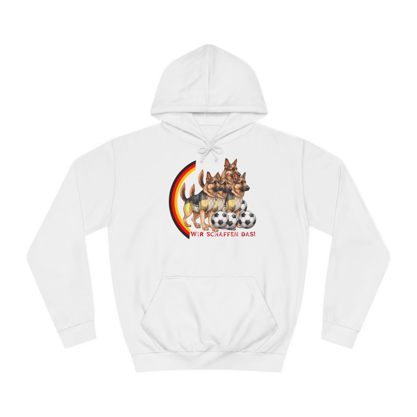 Mit den deutschen Hunden als Fan, schaffen wir das! bedruckt auf Unisex Hoodies -  Beideseitig gedruckt