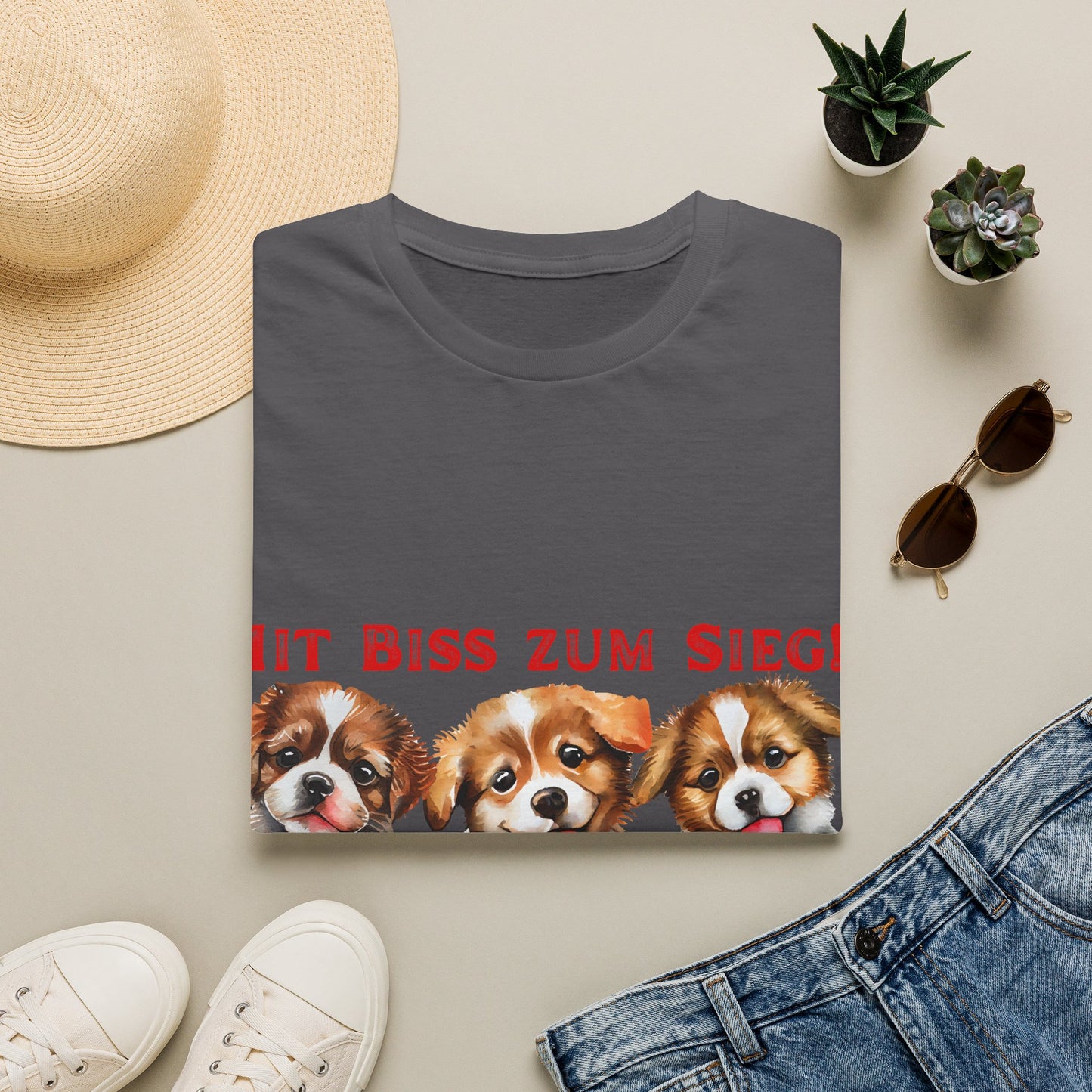 Deutsche Hunde für die Nationalmannschaft, Fußballfan Unisex T-Shirts tragen mit bis zum Sieg