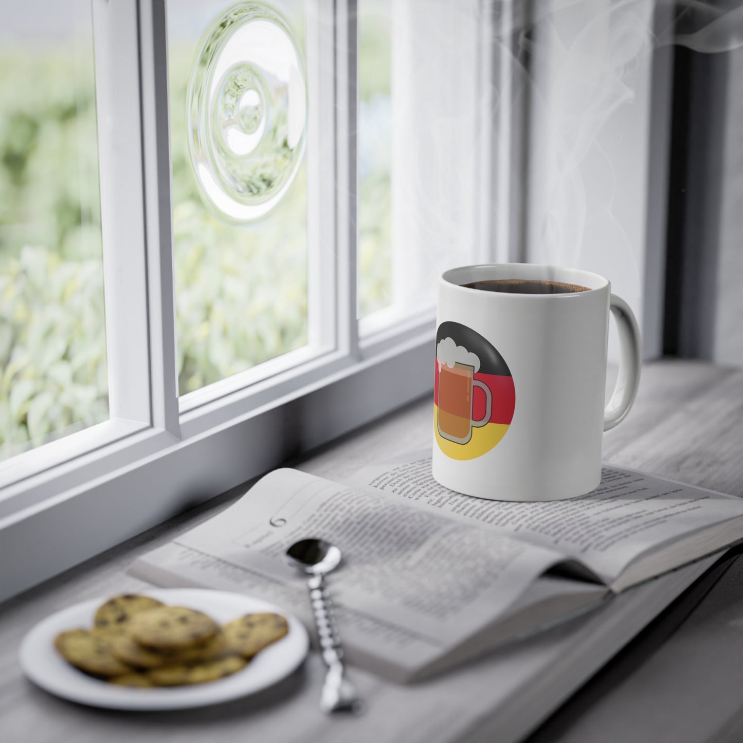 Deutsches Bier Motiv auf Kaffeetasse, Teetasse für jeden Tag bedruckt - Farbe: weiß, Standardtasse, groß 11 Unzen,