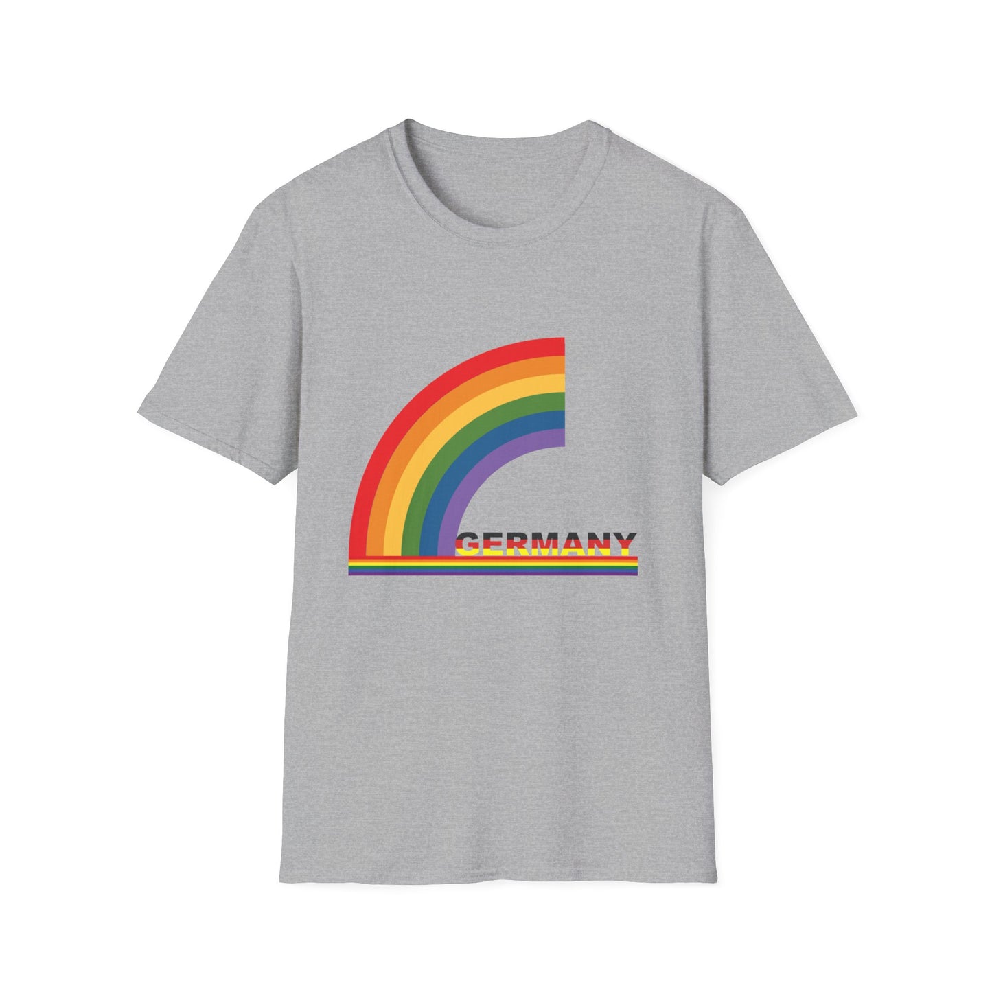 Einzigartige Unisex T-Shirt Designs mit deutscher Liebe für Regenbogen