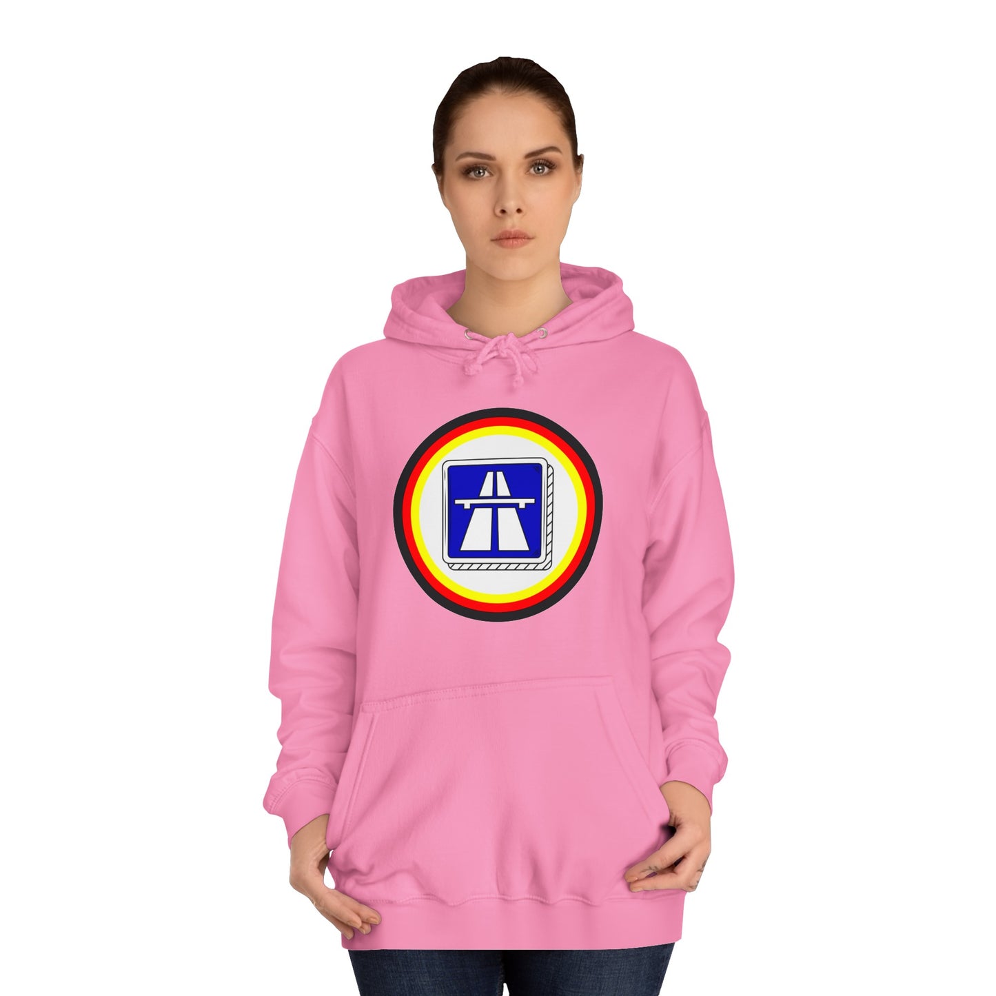 Copy of Autobahnschild auf Hoodies. Fahren Sie sicher.