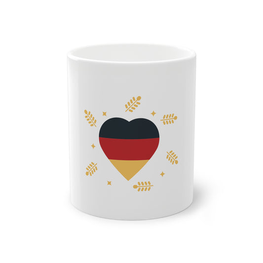 Ich liebe Deutschland - auf Kaffeetassen bedruckt - Farbe: weiß, Standardtasse, groß 11 Unzen