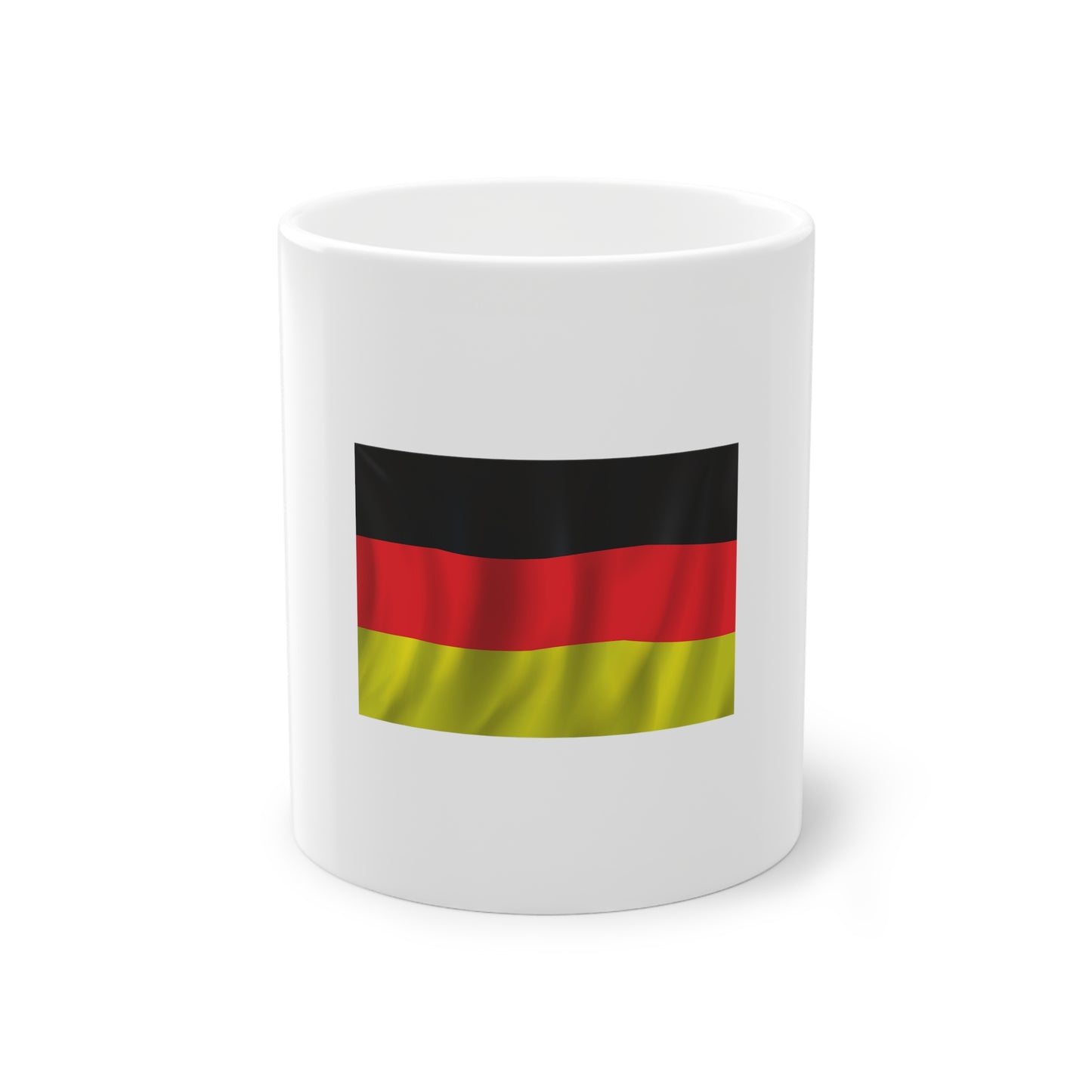 Fliegene Flagge Deutschlands auf Kaffeetassen bedruckt - Farbe: weiß, Standardtasse, groß 11 Unzen