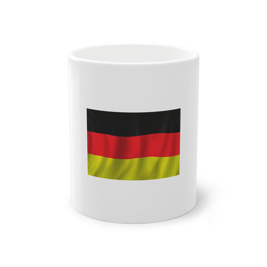 Fliegene Flagge Deutschlands auf Kaffeetassen bedruckt - Farbe: weiß, Standardtasse, groß 11 Unzen