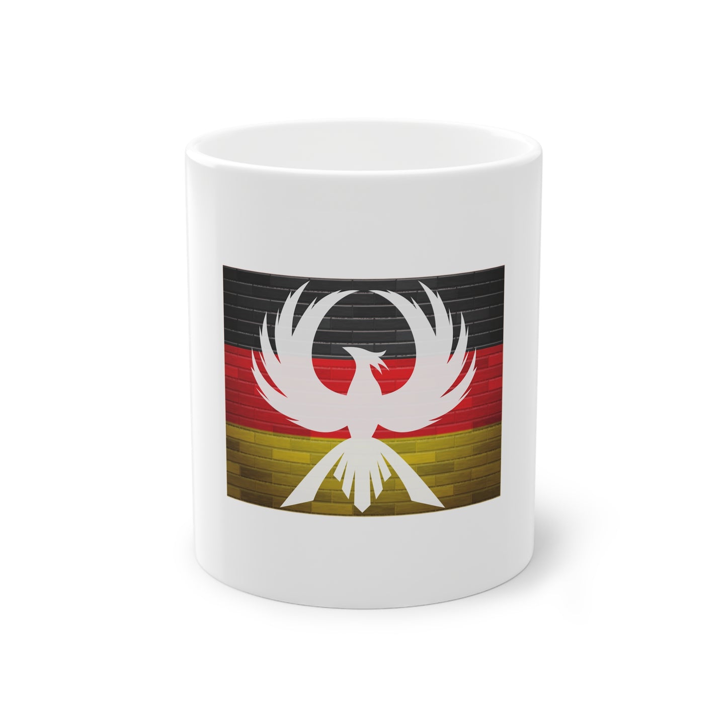 Adler-Deutschland, ein Symbol für Frieden, Liebe und Einheit - auf Kaffeetassen bedruckt - Farbe: weiß, Standardtasse, groß 11 Unzen