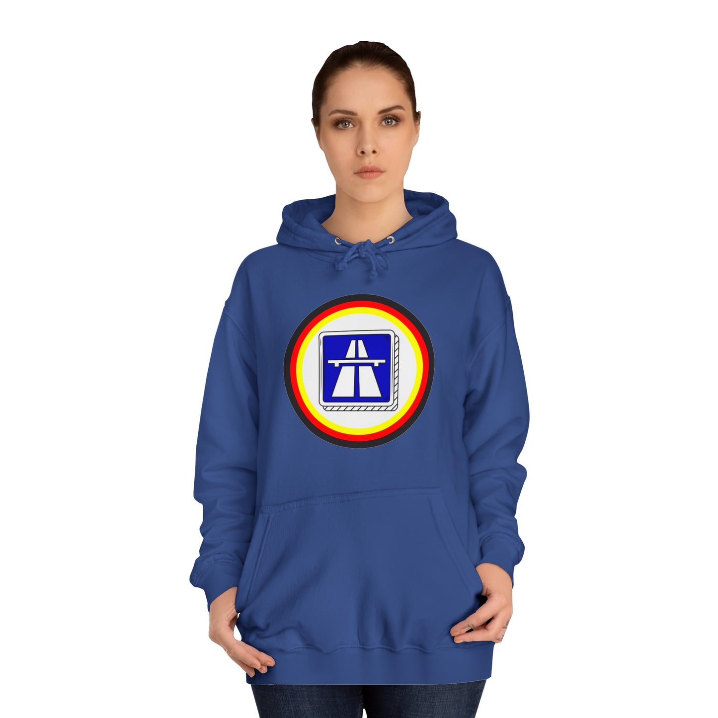 Copy of Autobahnschild auf Hoodies. Fahren Sie sicher.