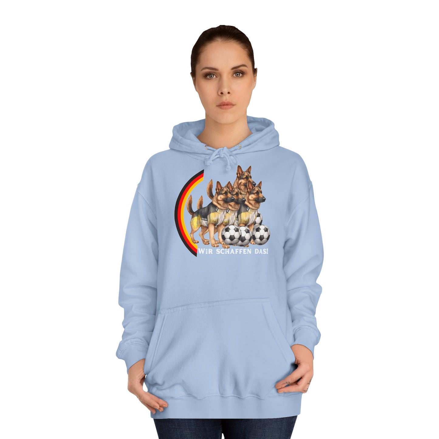 Mit den deutschen Hunden als Fan, schaffen wir das! bedruckt auf Unisex Hoodies