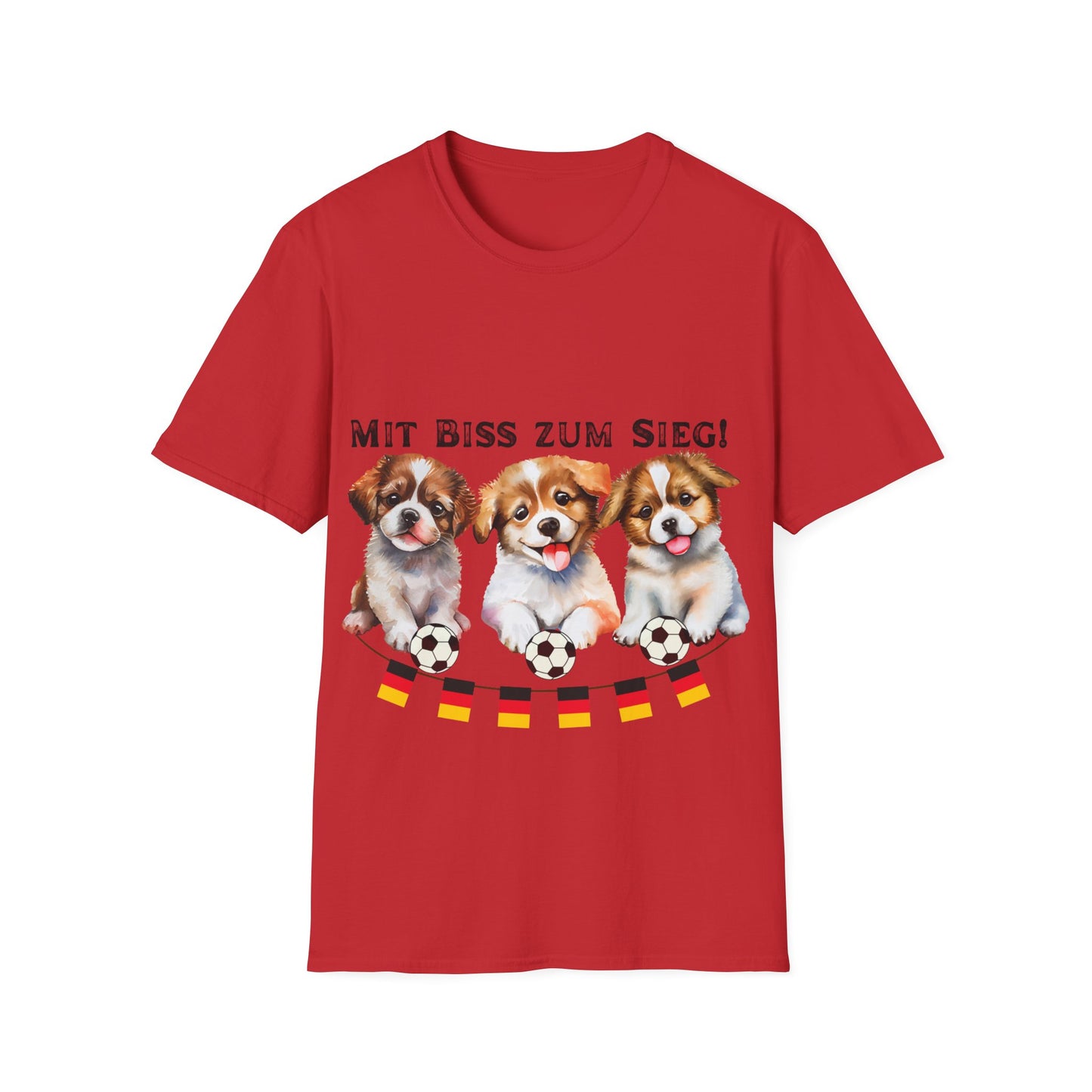 Deutsche Hunde für die Nationalmannschaft, Fußballfan Unisex T-Shirts tragen mit bis zum Sieg