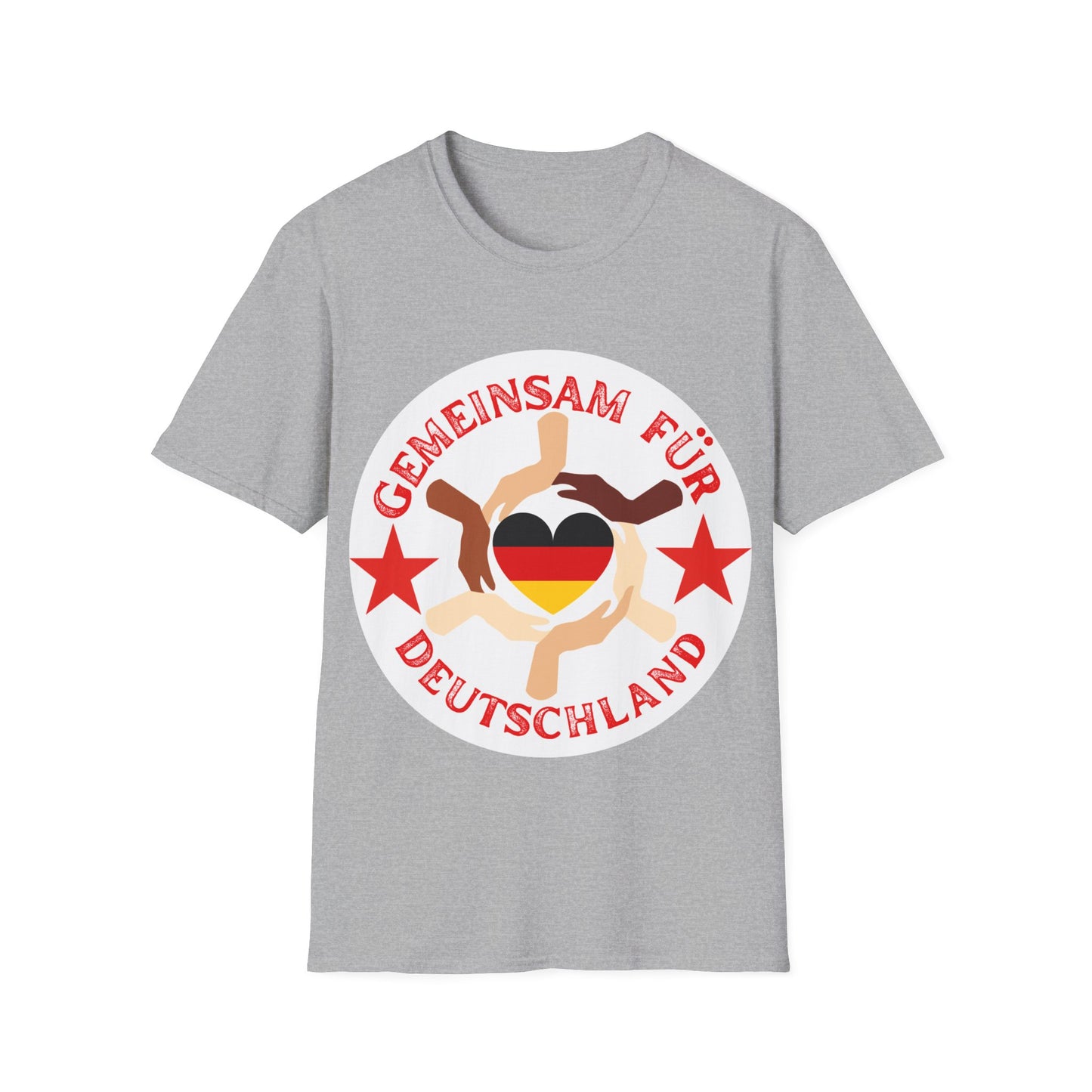 Gemeinsam für Deutschland Unisex T-Shirt, Frieden und Liebe, Liebevolle Gastfreundschaft, Welcome to Germany, I Love Germany, Umwelt Deutschland