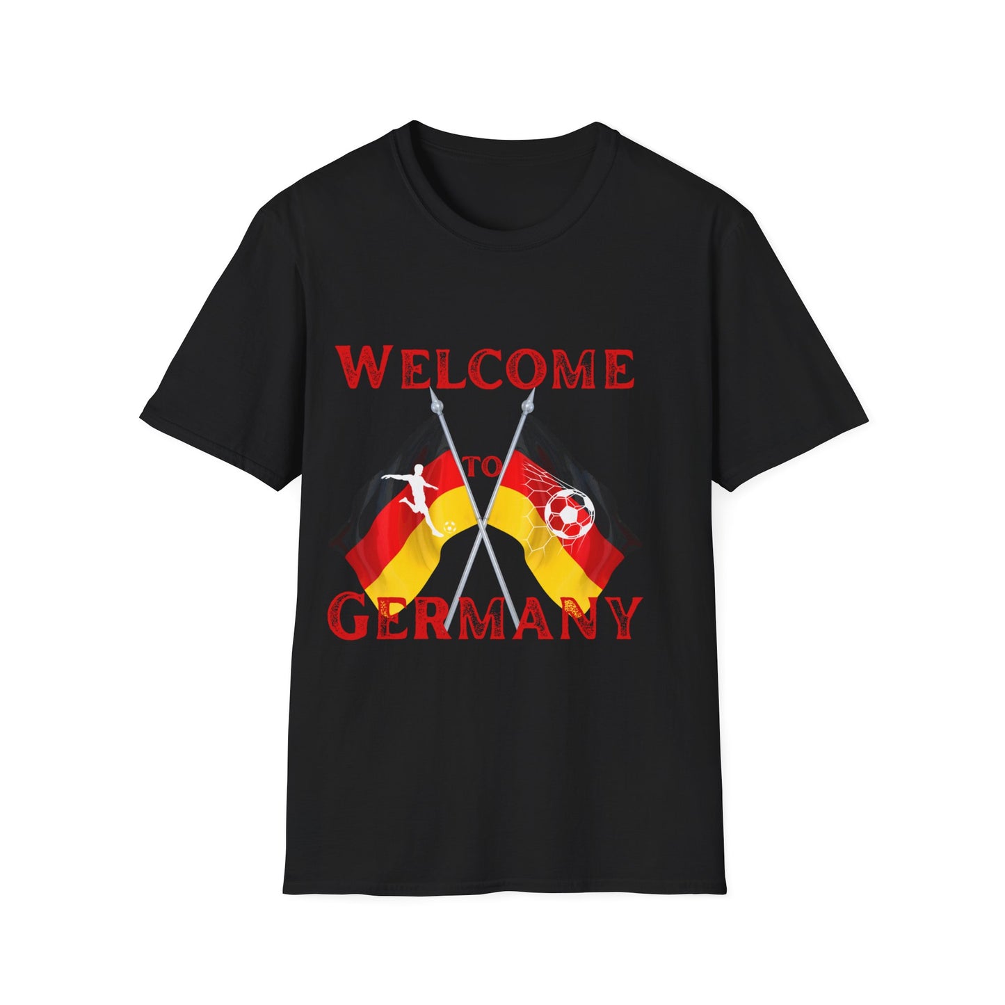 Welcome to Germany, Deutsche Nationalmannschaft, Fußballfan Unisex T-Shirts mit deutschen Flaggen