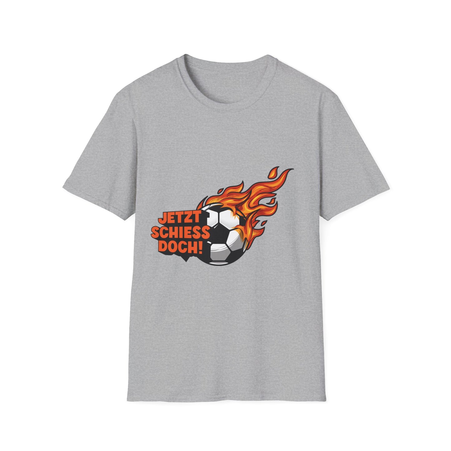 Fußballfan loud schreien - Jetzt schiess doch! mit feuer auf Unisex T-Shirts