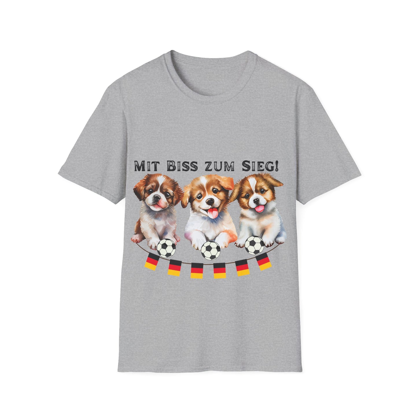 Deutsche Hunde für die Nationalmannschaft, Fußballfan Unisex T-Shirts tragen mit bis zum Sieg - Schwarz
