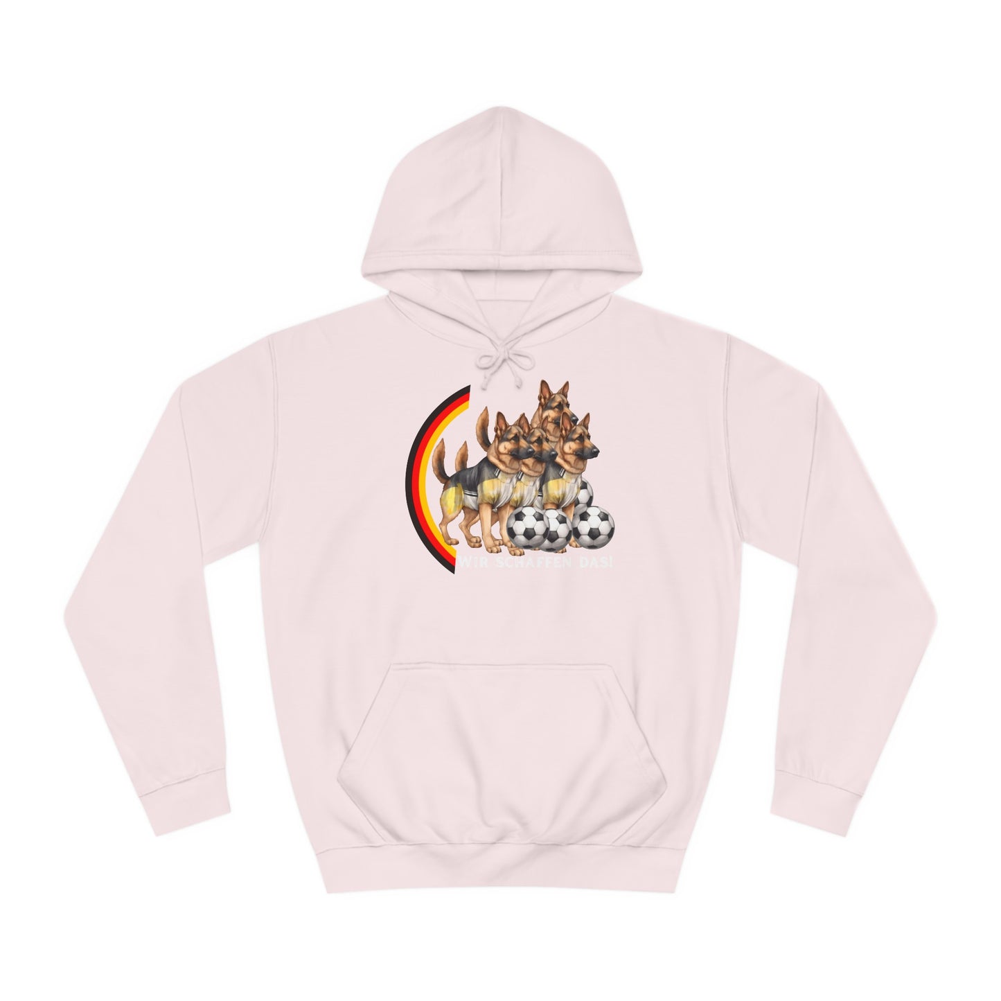 Mit den deutschen Hunden als Fan, schaffen wir das! bedruckt auf Unisex Hoodies -  Beideseitig gedruckt